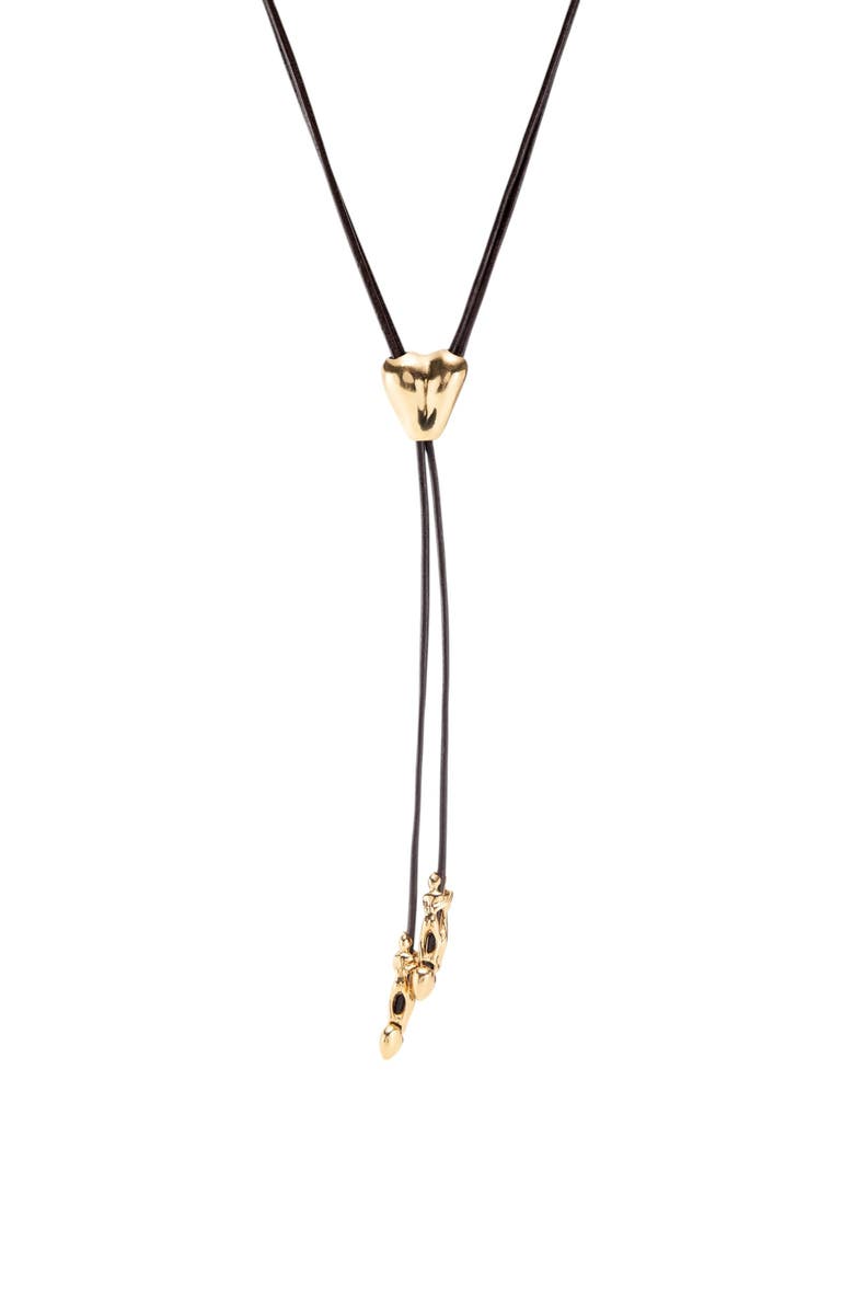 UNODE50 Heartline Leather Necklace, Alternate, color, Gold