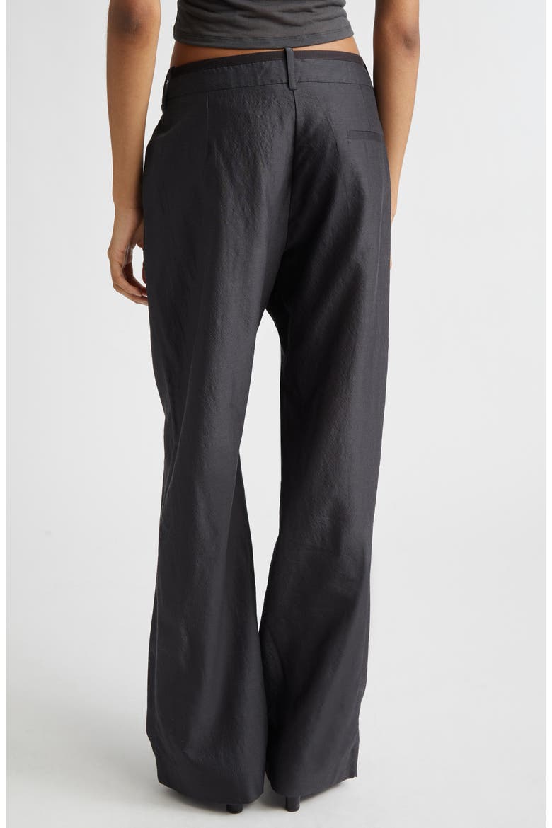 Vira Wool & Silk Flare Leg Pants, Alternate, color, BLACK