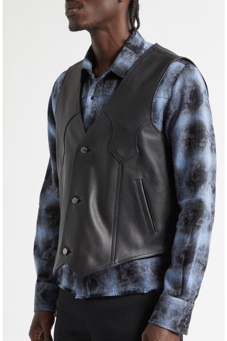Leather Vest, Alternate, color, BLACK