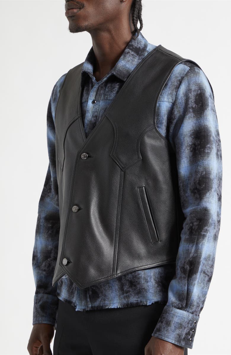 MIDNIGHT RODEO Leather Vest, Alternate, color, Black