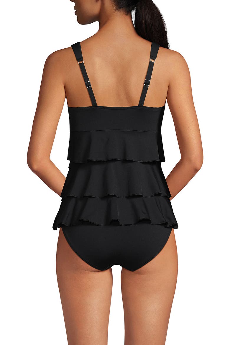 Smoothing Control Ruffle Fauxkini One Piece Swimsuit, Alternate, color, Black