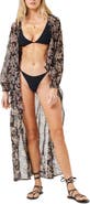 LSPACE Anna Floral Tie Front Maxi Cover-Up Dress
