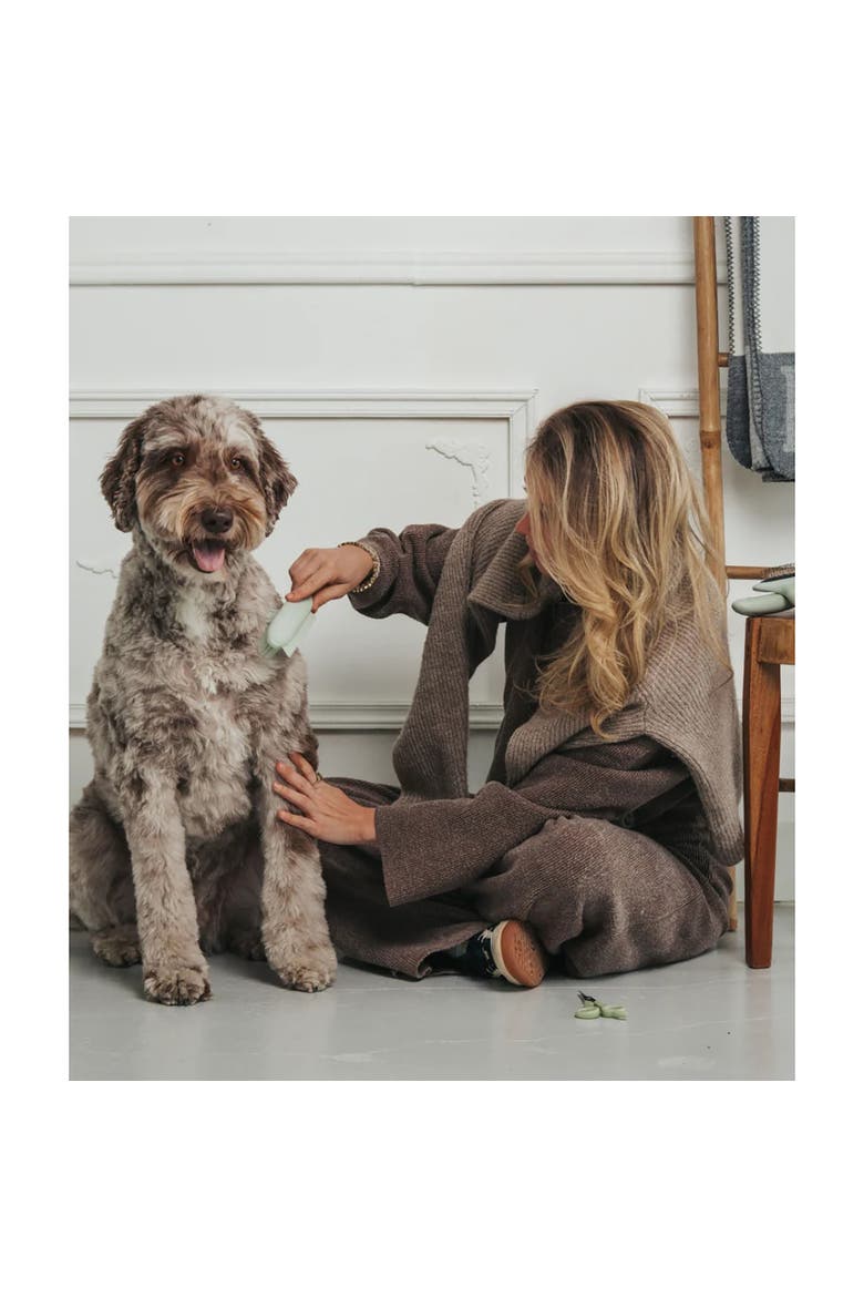 Pet Dry & Wet Grooming Brush, Sage Green, Dog & Cat Grooming Tool, Alternate, color, Green