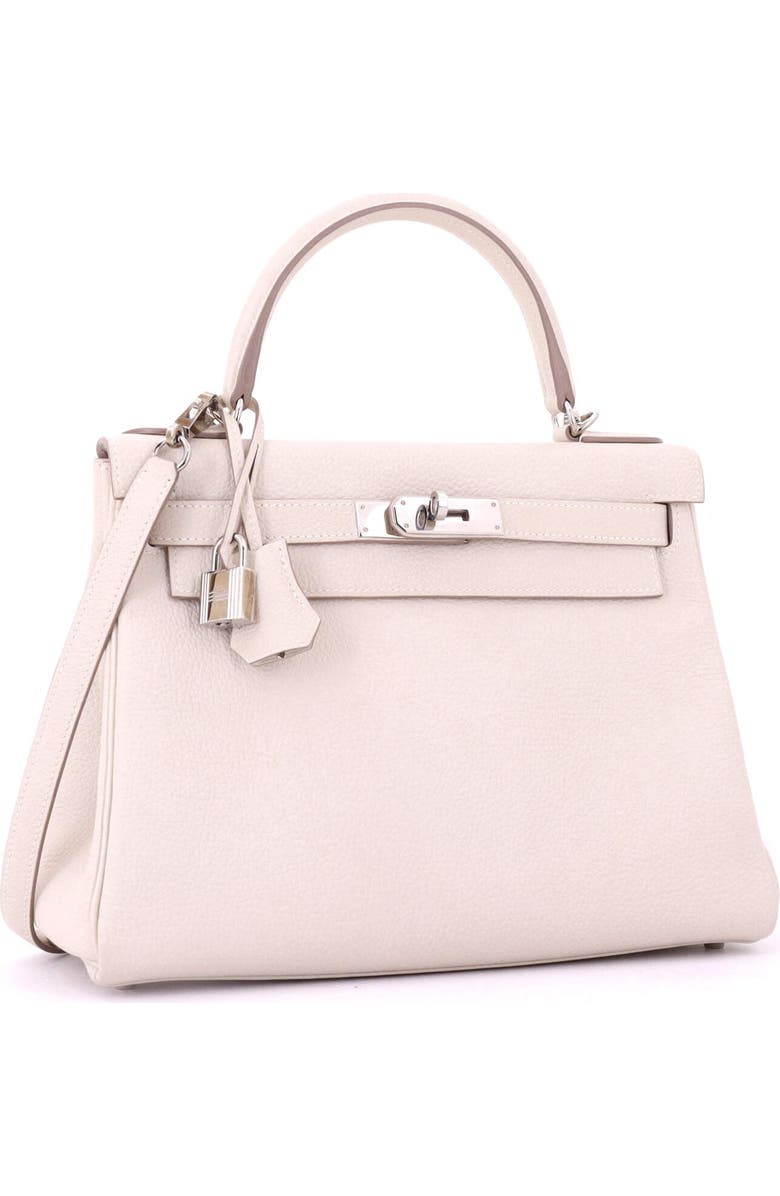 Pre-Owned Hermes Kelly Handbag Light Togo with Palladium Hardware 28, Alternate, color, Craie