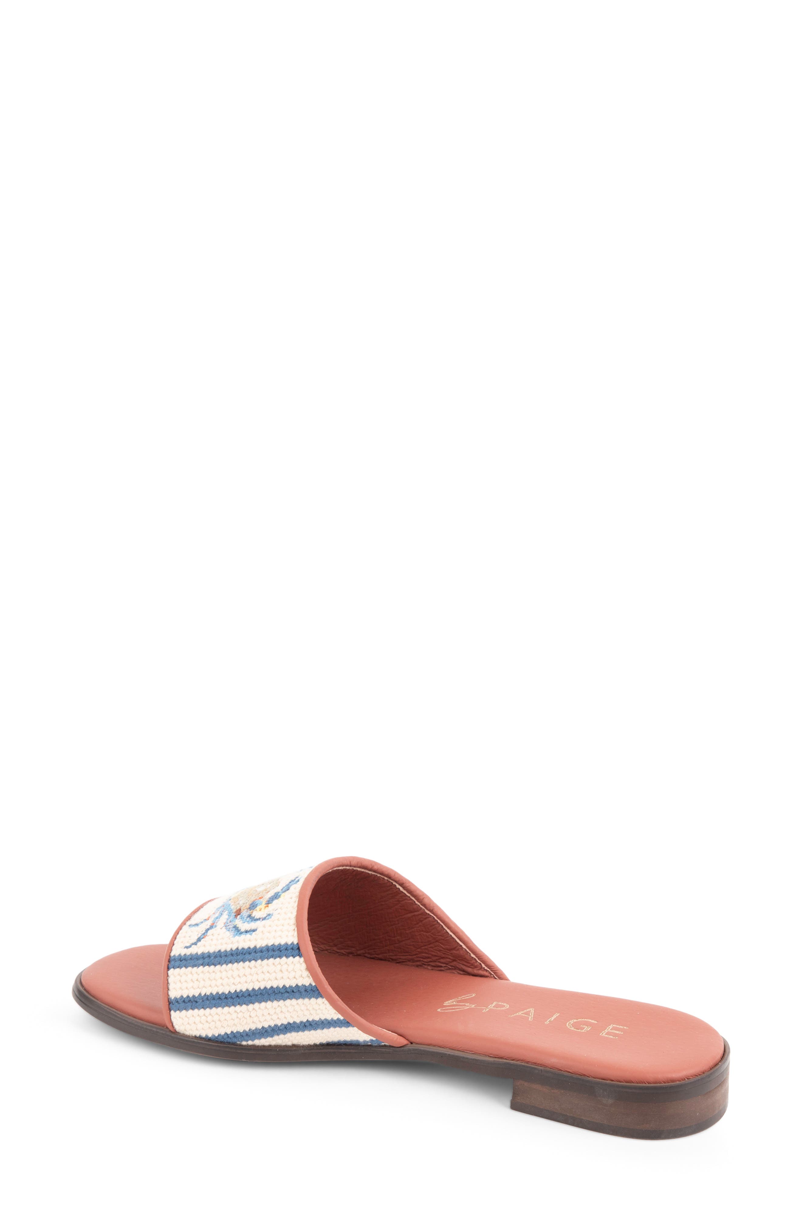 ByPaige Needlepoint Crab Slide Sandal, Alternate, color, 