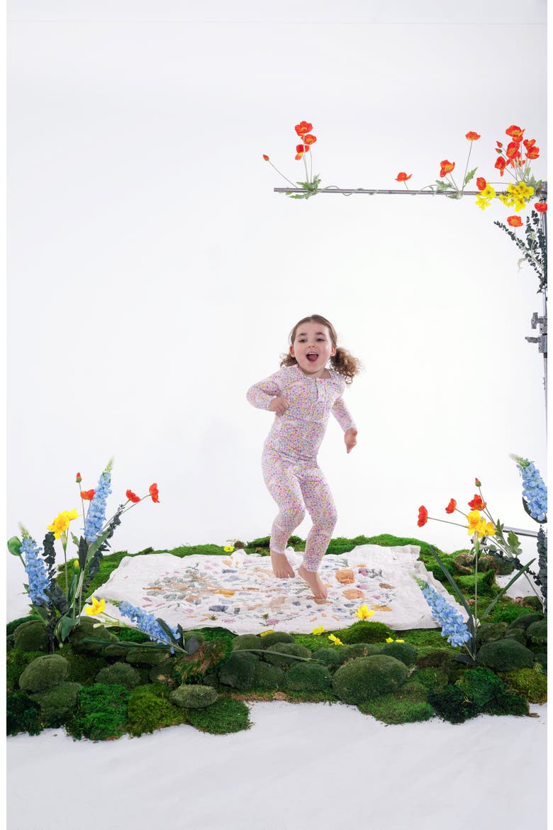 Kids' Bunny Blossom Ruffle Fitted Two-Piece Pajamas, Alternate, color, BUNNY