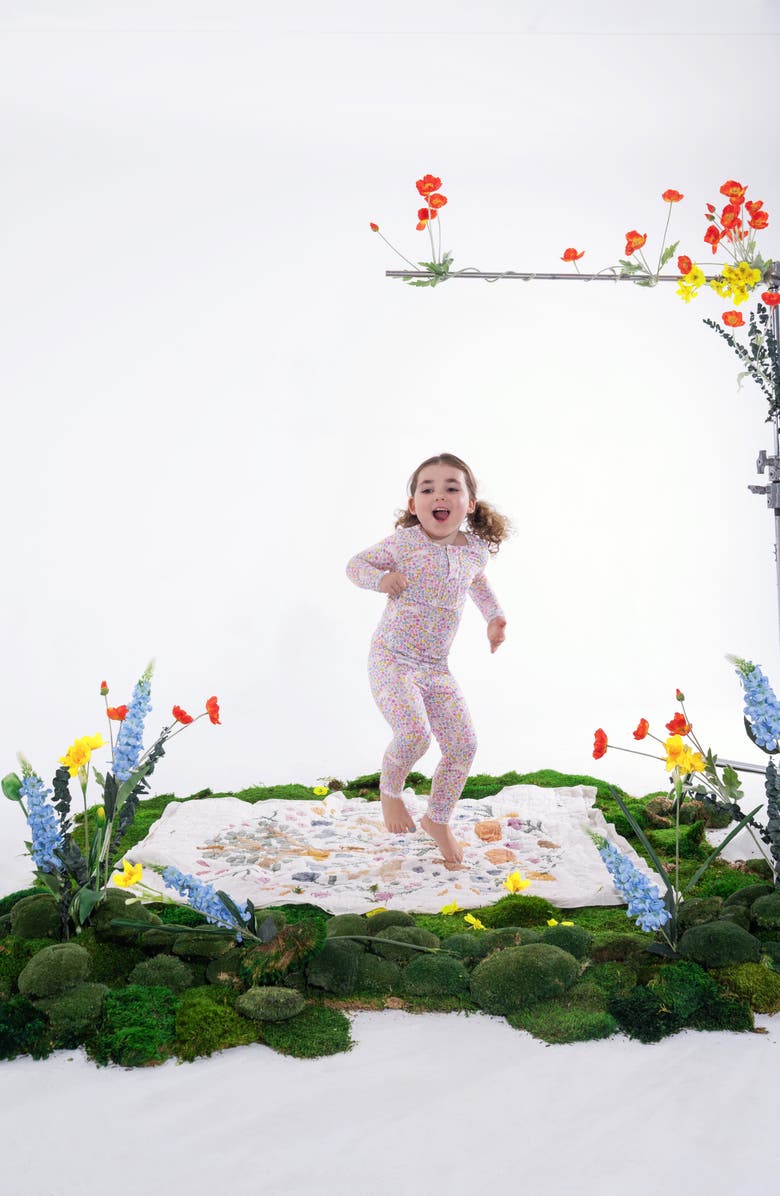 Magnetic Me Kids' Bunny Blossom Ruffle Fitted Two-Piece Pajamas, Alternate, color, Bunny