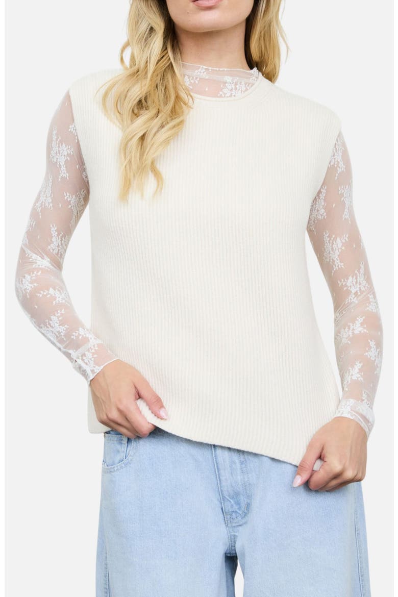 Mock Neck Sweater, Main, color, CREAM