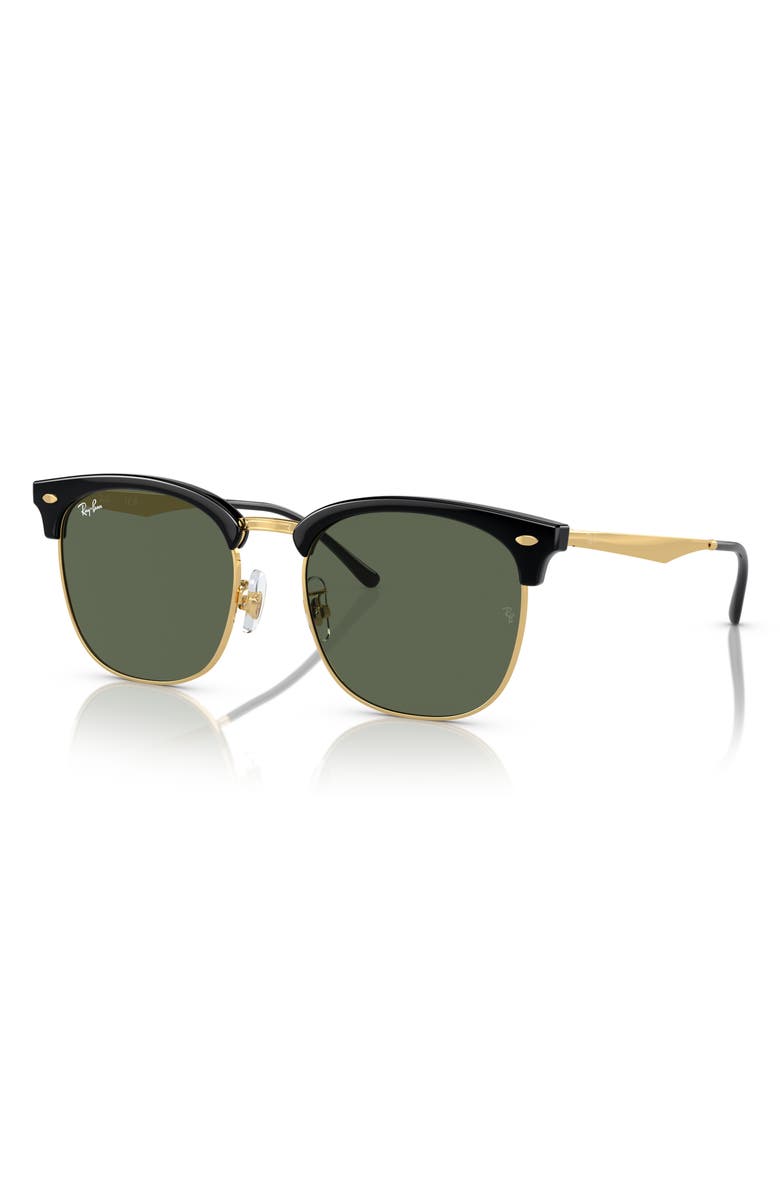Ray-Ban 56mm Square Sunglasses, Alternate, color, Black On Arista / Dark Green