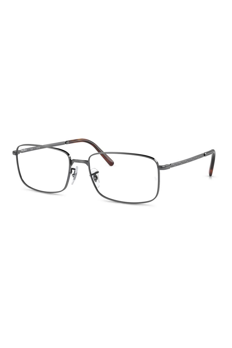 57mm Rectangular Optical Glasses, Alternate, color, GUNMETAL
