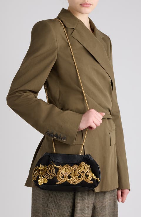 Blossom Embroidered Cotton Crossbody Bag