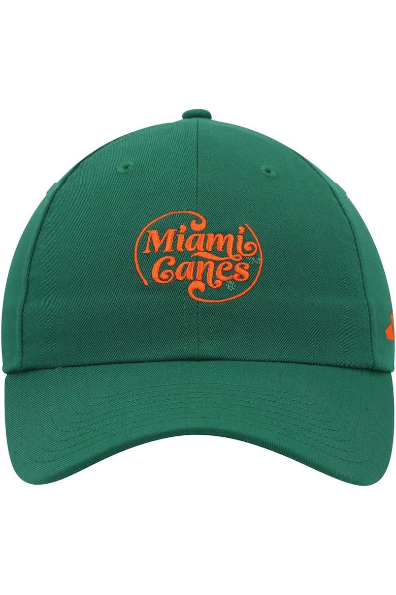 Men's adidas Green Miami Hurricanes Slouch Adjustable Hat, Alternate, color, Green
