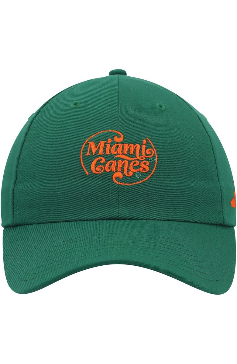 adidas Men's adidas Green Miami Hurricanes Slouch Adjustable Hat, Alternate, color, Green