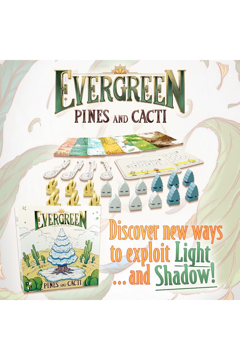 Evergreen Pines & Cacti Expansion for Tree Growing Abstract Strategy Board Game, Alternate, color, Multicolored