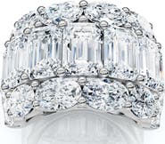 Bliss Diamond 12.30Ct Diamond Wide Fashion Ring Emerald & Oval Cut Gold Lab Grown Band