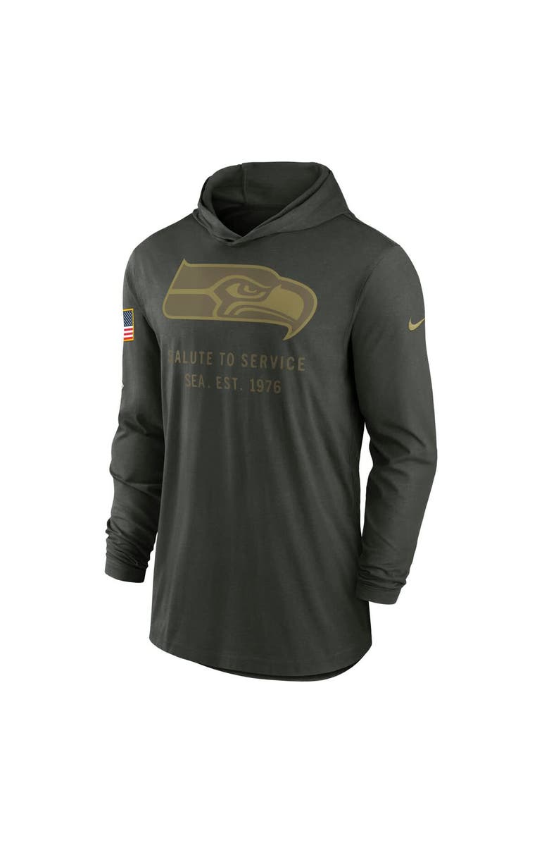 Nike Men's Nike Forest Green Seattle Seahawks 2025 Salute to Service Sideline Dri-FIT Lightweight Hooded Pullover, Alternate, color, 