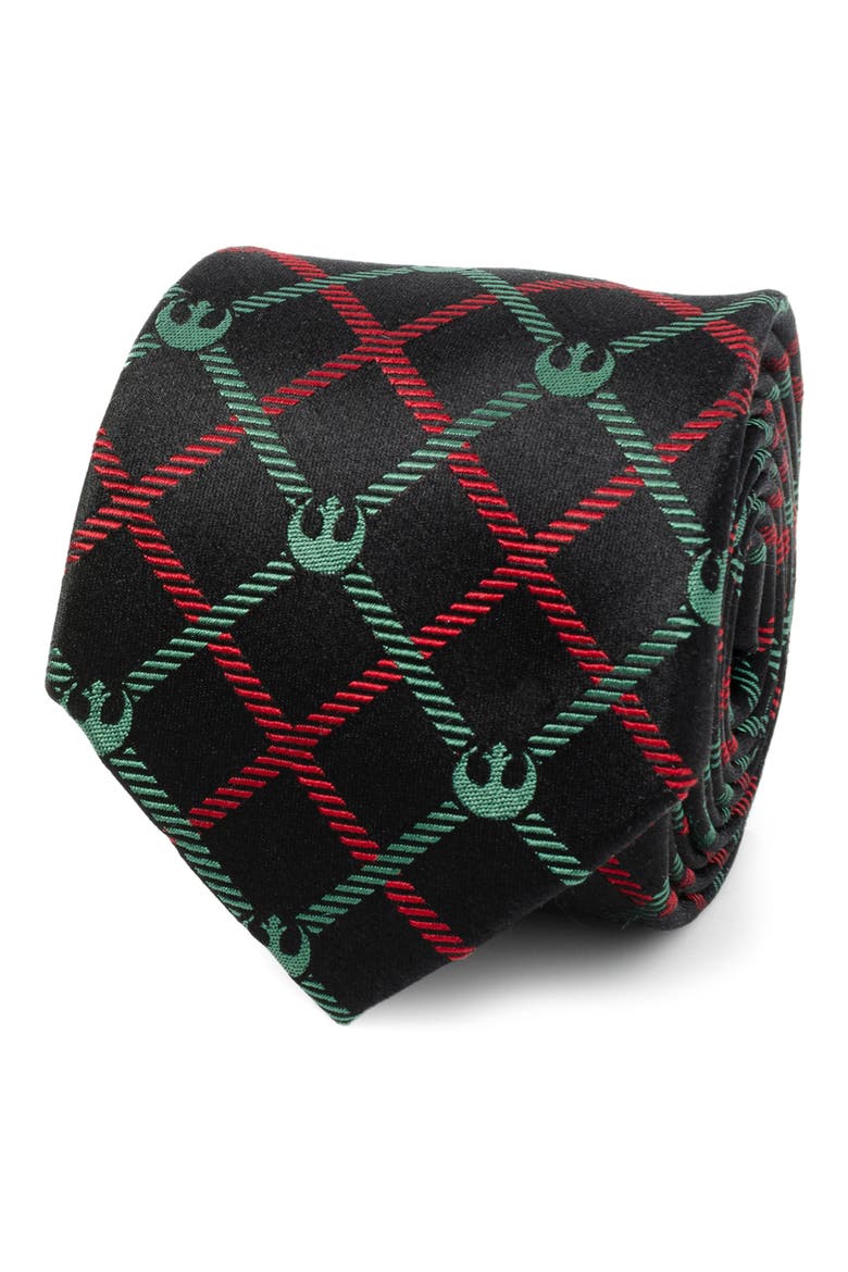 Star Wars Rebel Alliance Plaid Silk Blend Tie, Alternate, color, RED