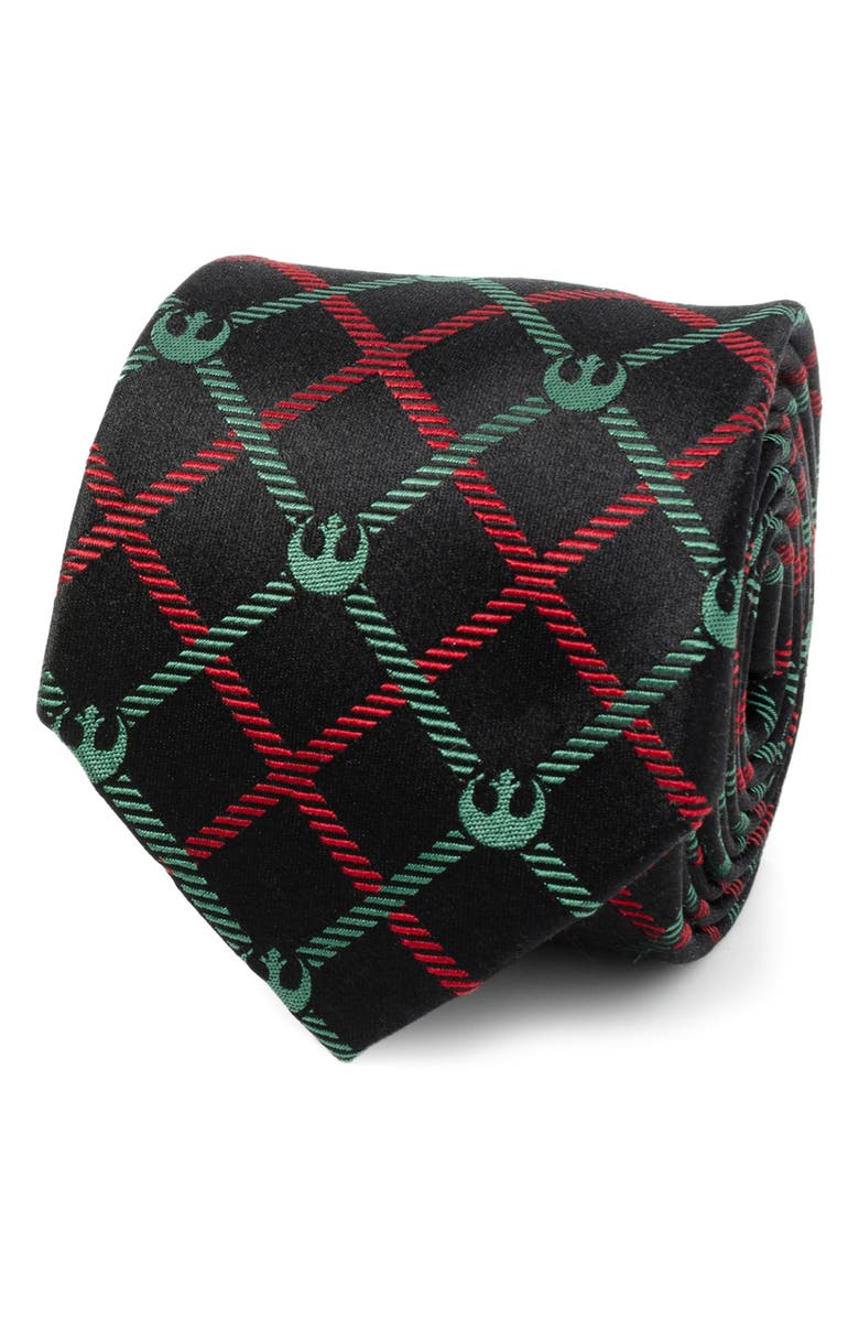 Cufflinks, Inc. Star Wars Rebel Alliance Plaid Silk Blend Tie, Alternate, color, Red