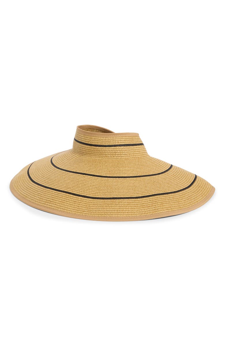 LSPACE Jess Packable Straw Sun Hat, Main, color, Natural/ Black