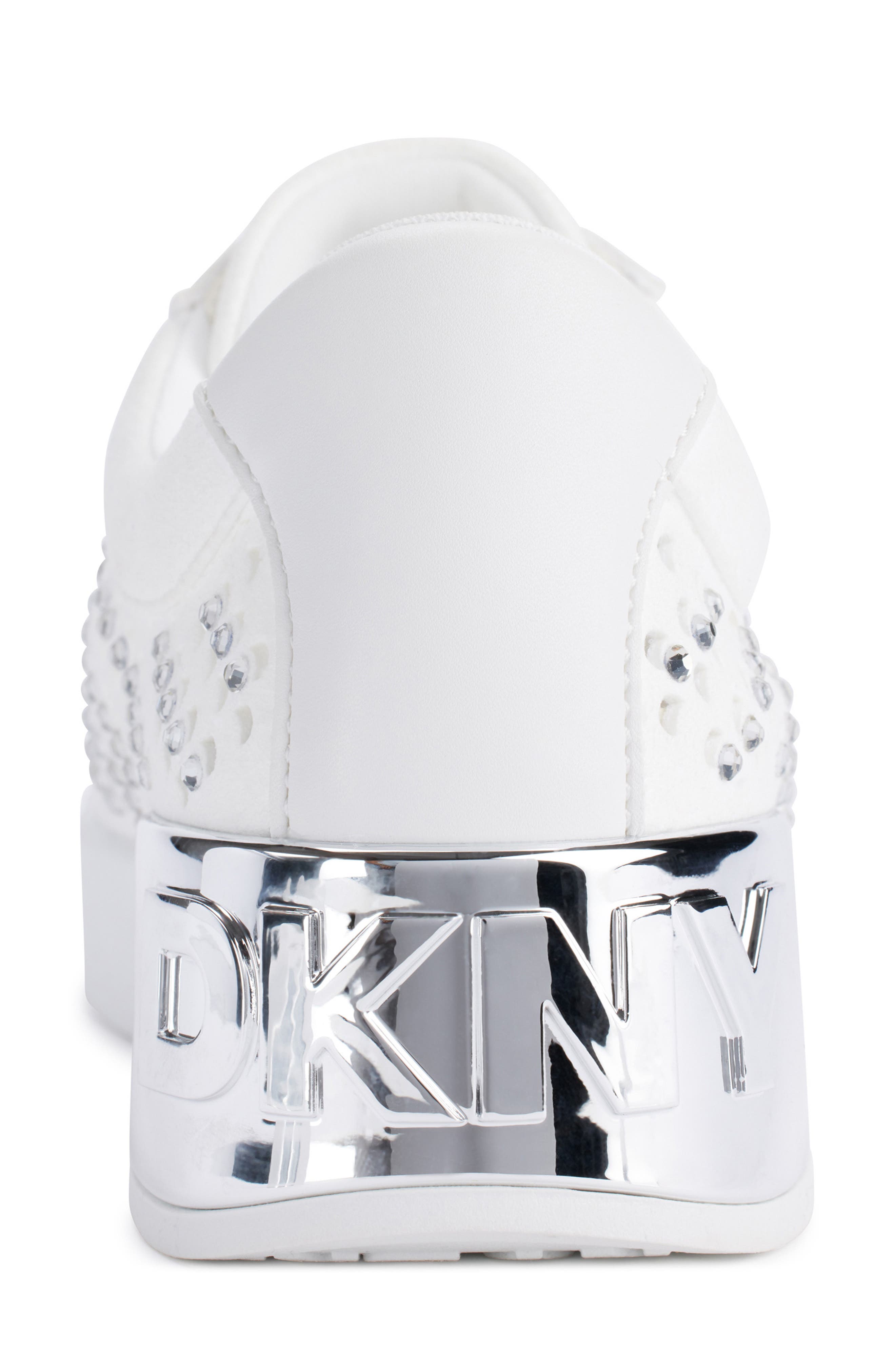 DKNY Maben Rhinestone Sneaker, Alternate, color, Bright White