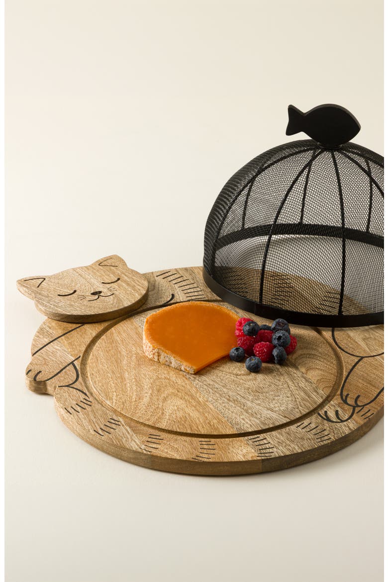 Cozy Cat Serving Board & Cloche, Main, color, Multi