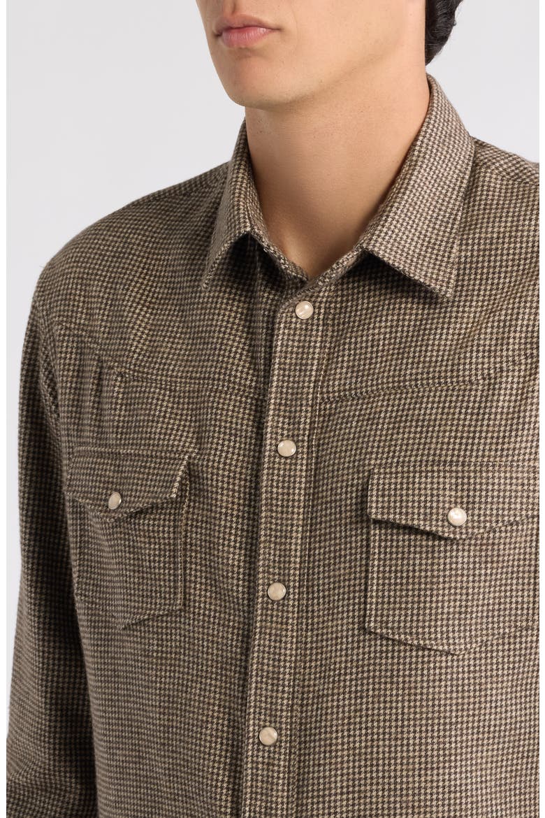 Long Sleeve Flannel Button Up Shirt, Alternate, color, FANCY BROWN