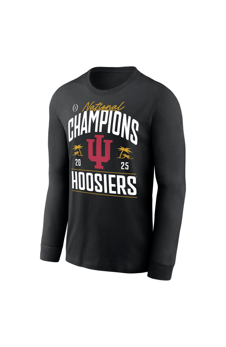 Nike Men's Black Indiana Hoosiers College Football Playoff 2025 National Champions Locker Room Replica Long Sleeve T-Shirt, Alternate, color, Black