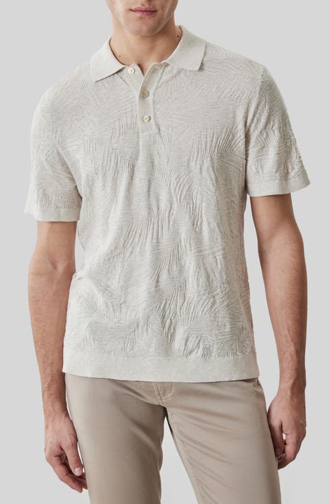 Jorik Leaf Jacquard Polo Sweater