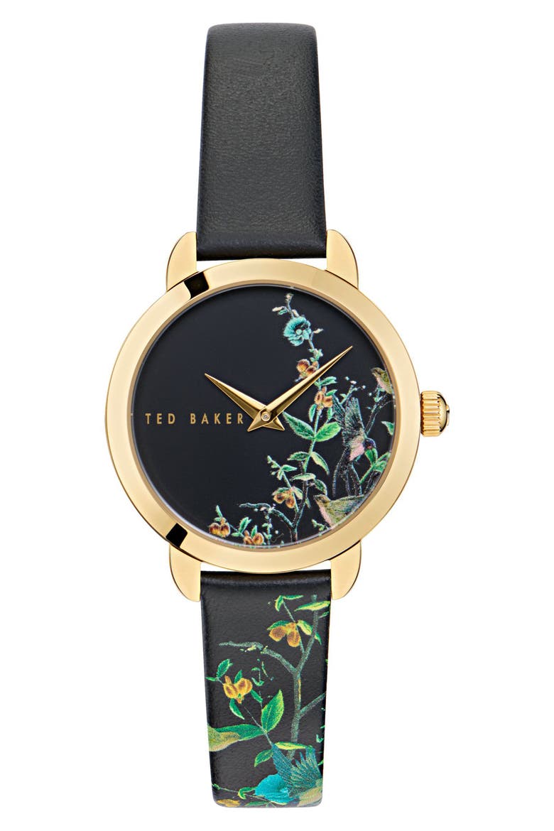 Floral Watch, 14mm, Main, color, BLACK