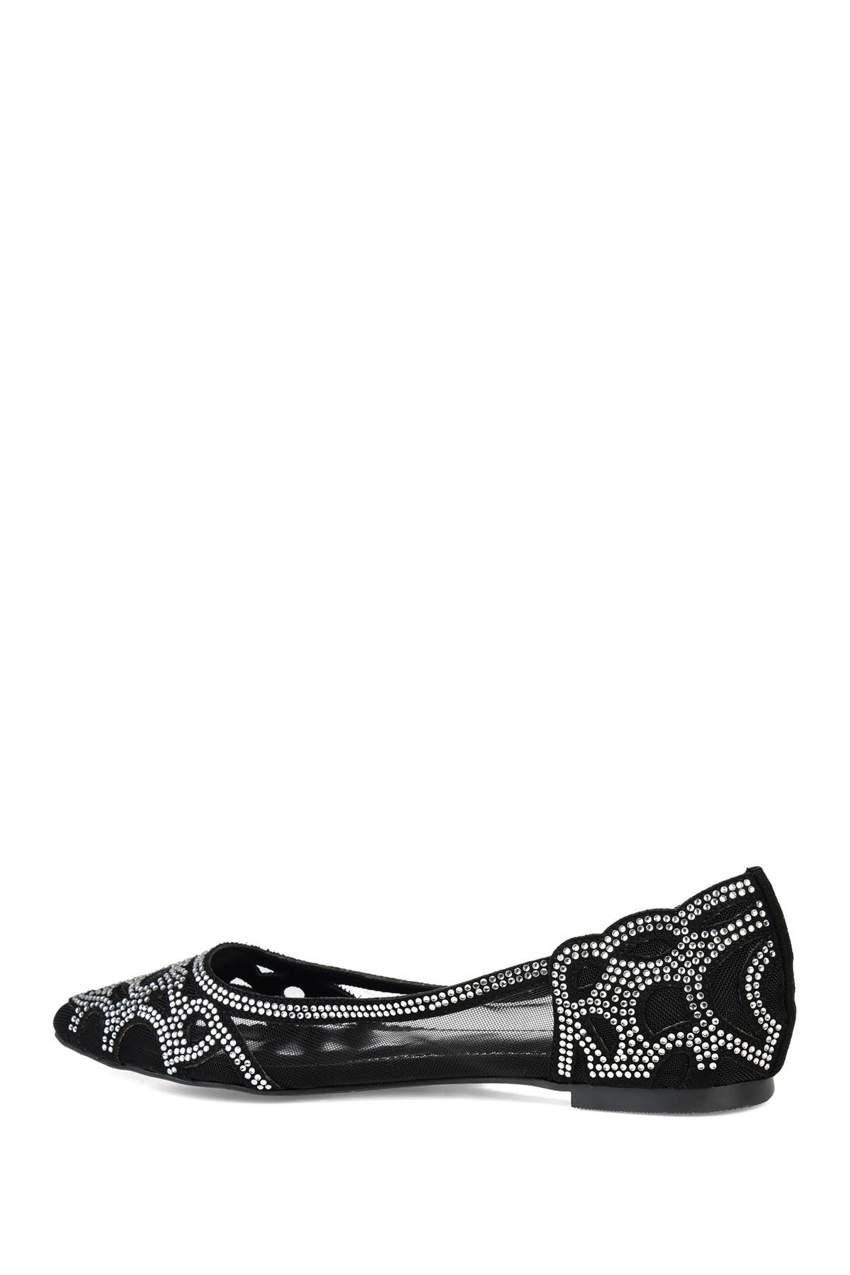 Journee Collection Batavia Rhinestone Flat, Alternate, color, Black