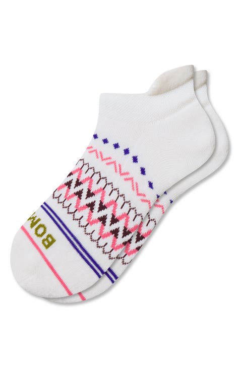 Retro Fair Isle Cotton Blend Ankle Socks