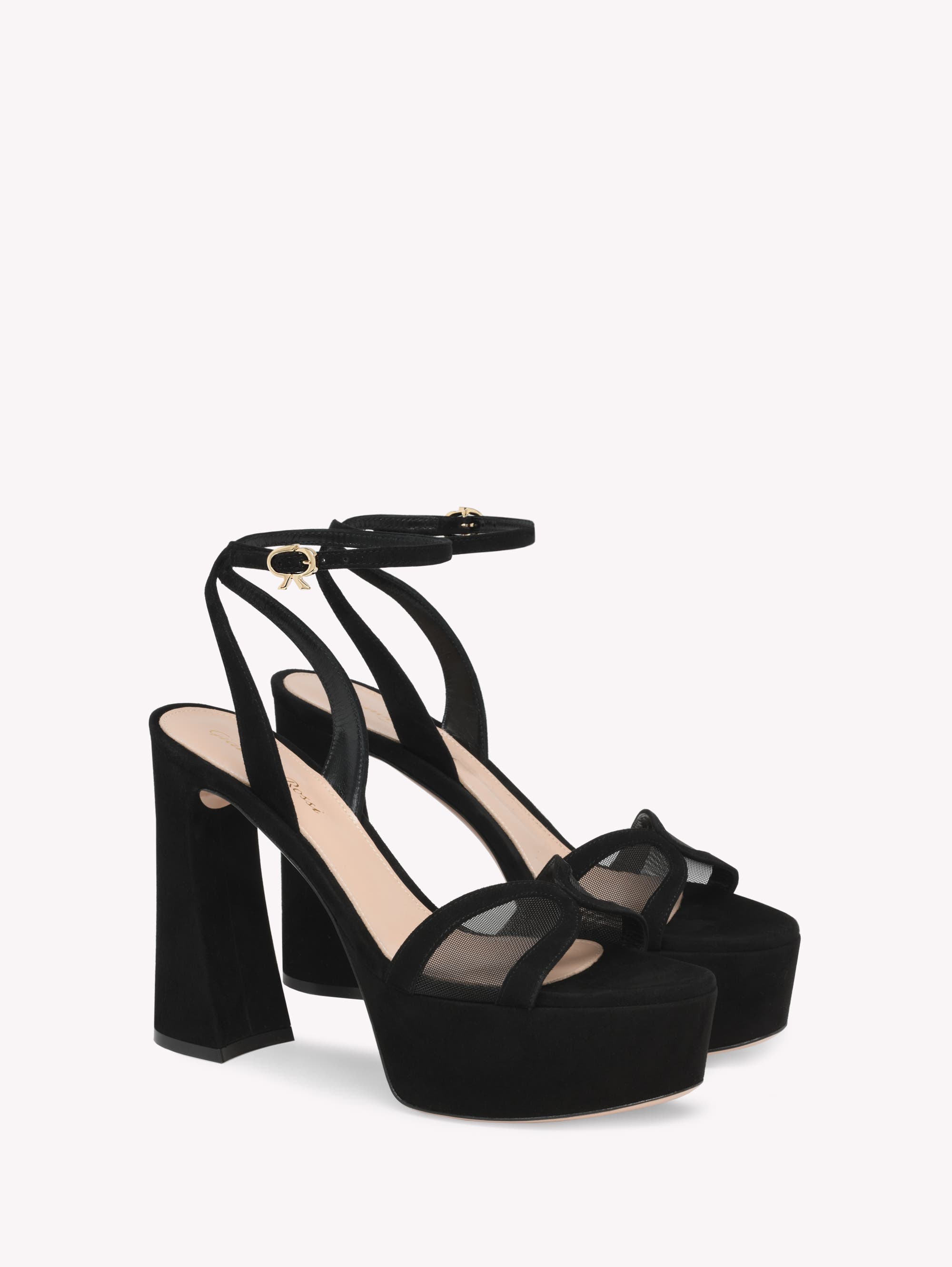 Gianvito Rossi Suede Platform, Alternate, color, Black Suede