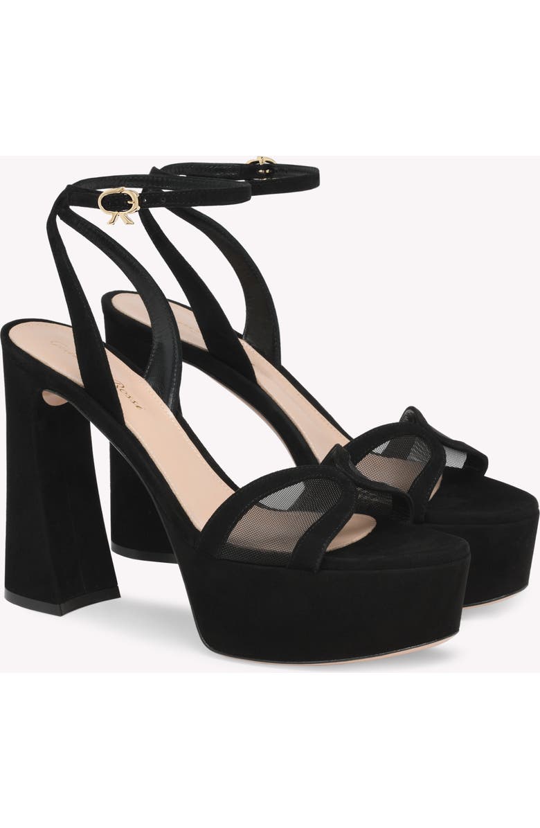 Gianvito Rossi Suede Platform, Alternate, color, Black Suede