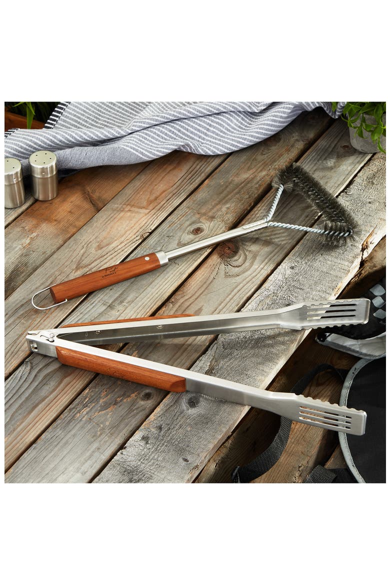 BBQ Tongs, Alternate, color, BROWN