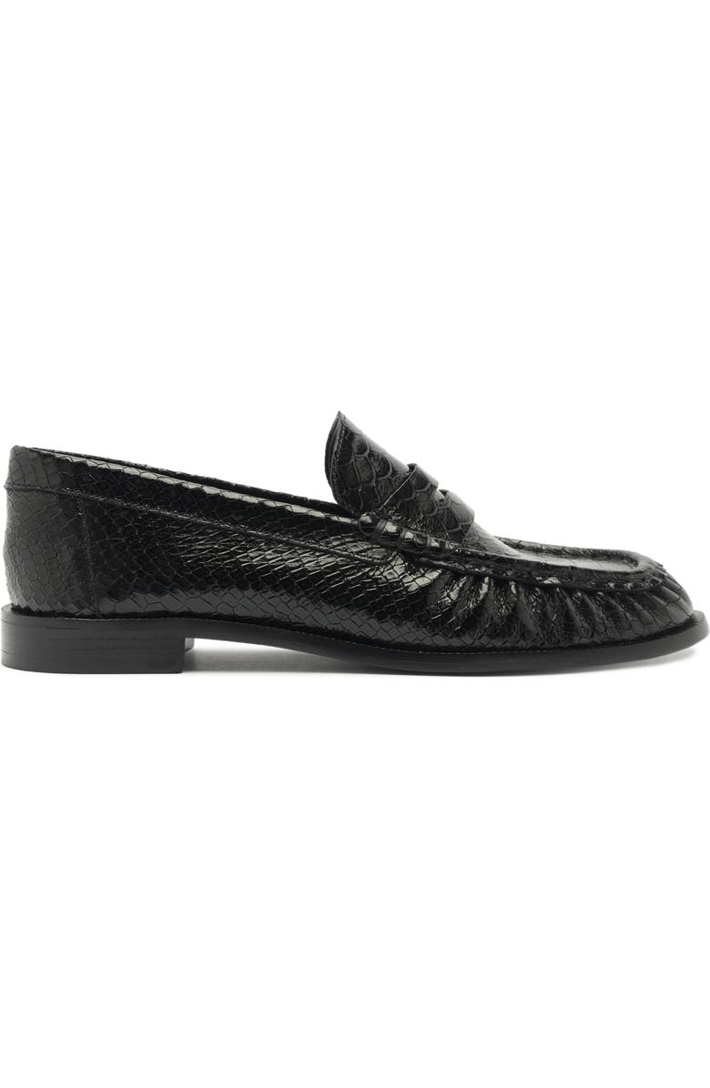 Schutz Tyche Genuine Calf Hair Penny Loafer, Alternate, color, Black