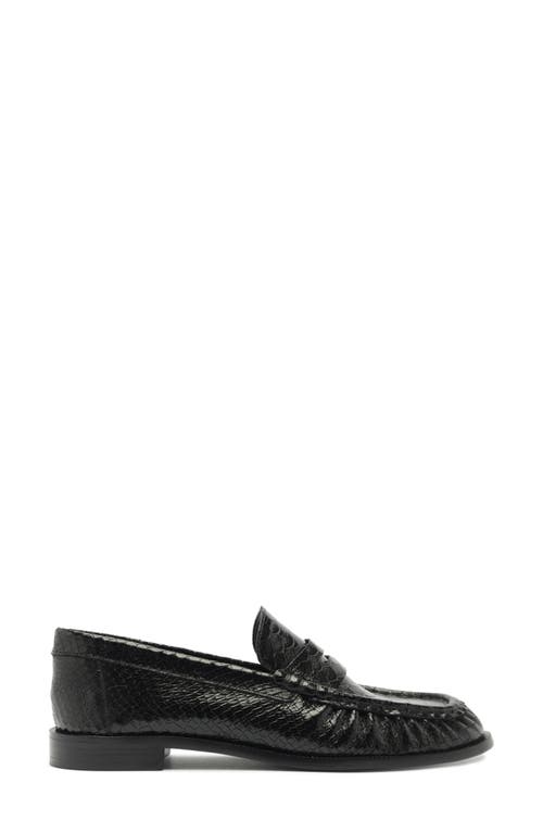 Schutz Tyche Genuine Calf Hair Penny Loafer In Black