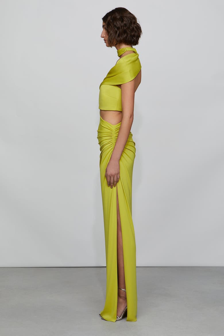 Ara Gown, Alternate, color, Chartreuse