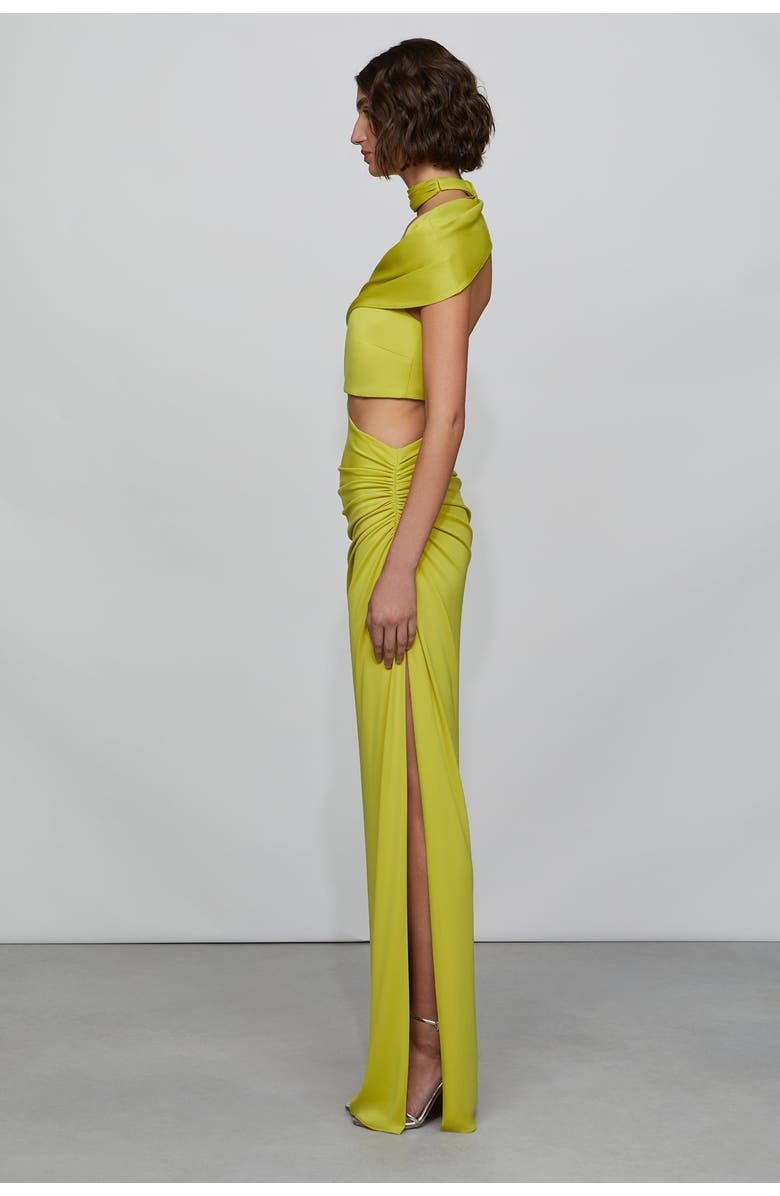 Et Ochs Ara Gown, Alternate, color, Chartreuse