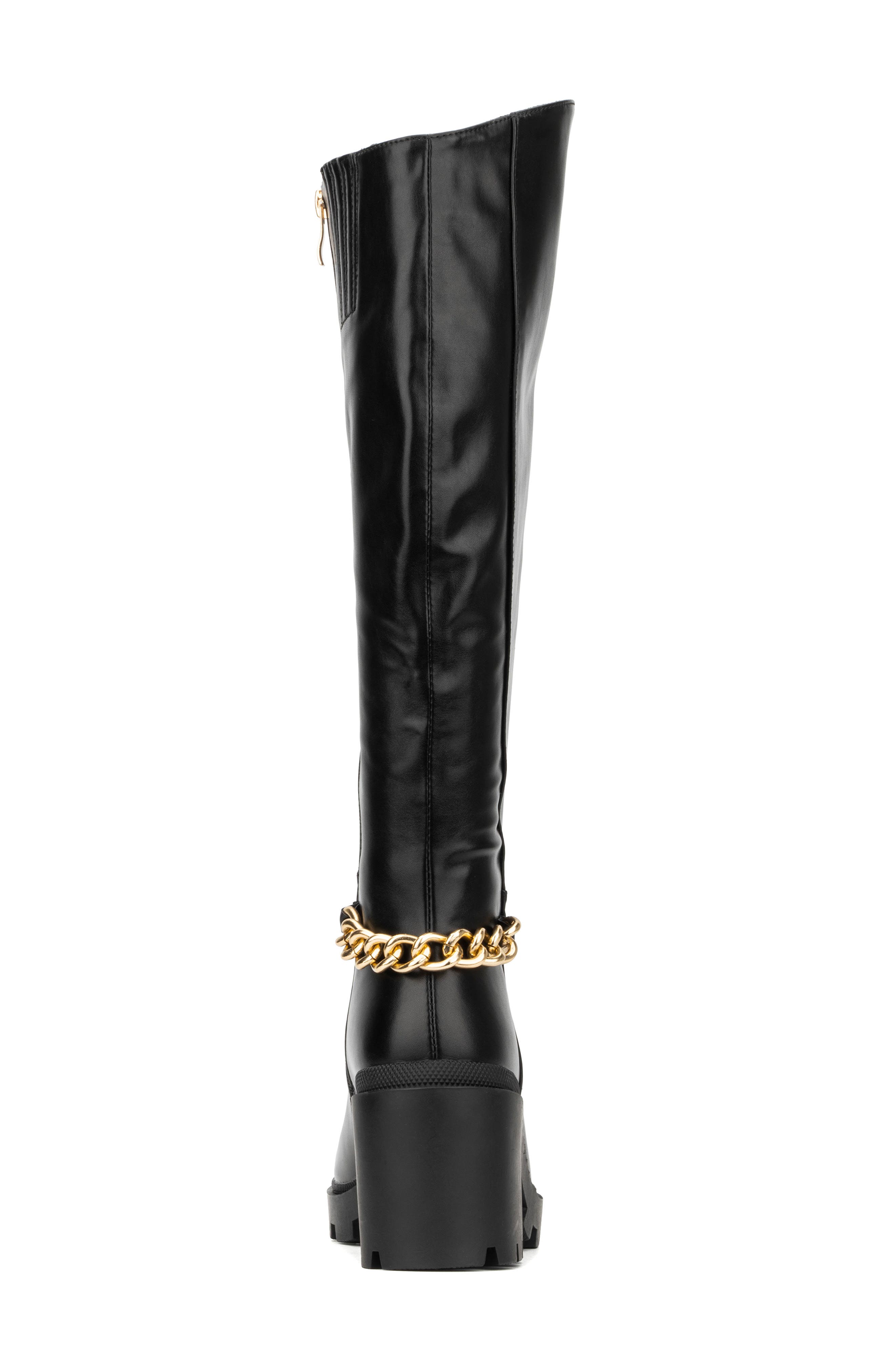 TORGEIS Athena Lug Sole Chain Boot, Alternate, color, Black