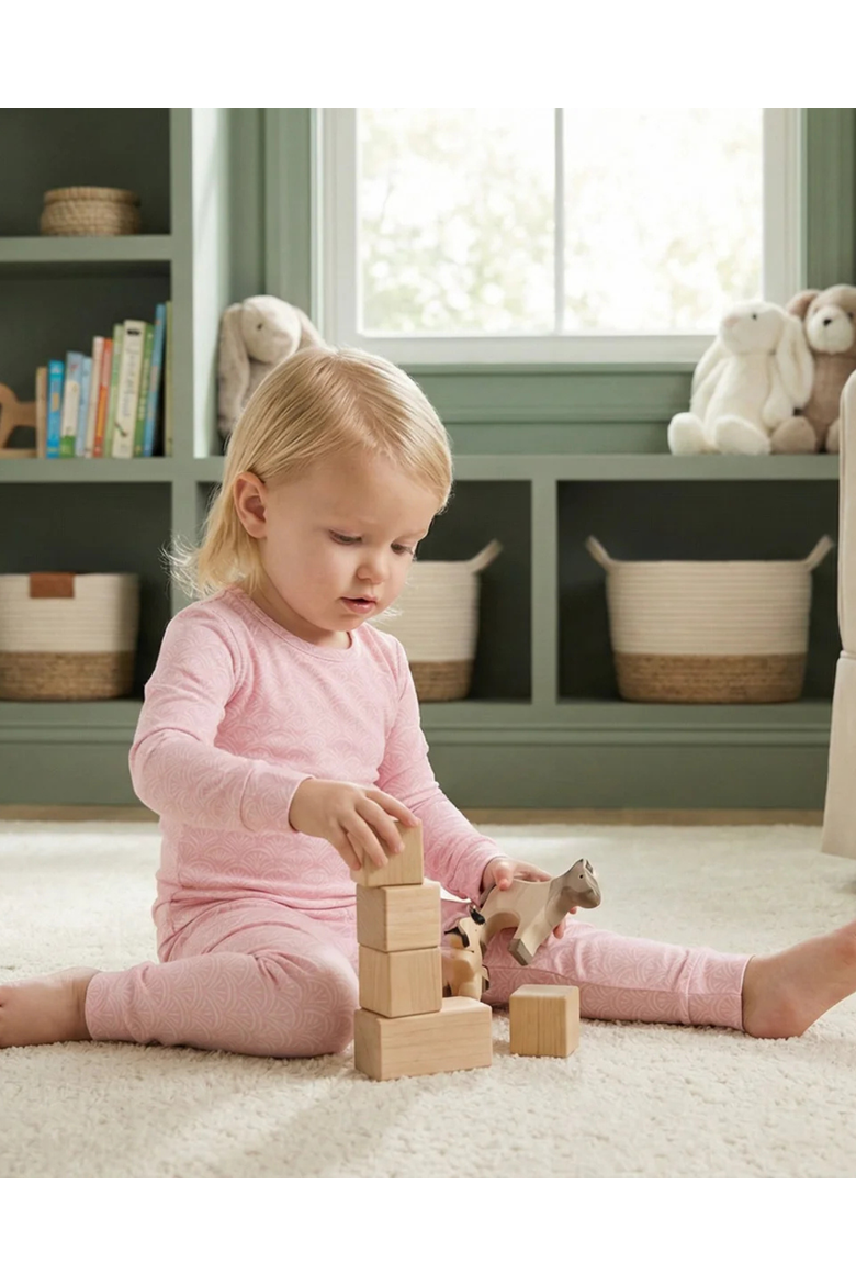 Long Sleeve and Pants Pajama Set, Alternate, color, Pink Symphony