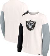 FANATICS Women's Fanatics Branded White Las Vegas Raiders Colorblock Primary Logo Pullover Sweatshirt