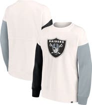 FANATICS Women's Fanatics Branded White Las Vegas Raiders Colorblock Primary Logo Pullover Sweatshirt