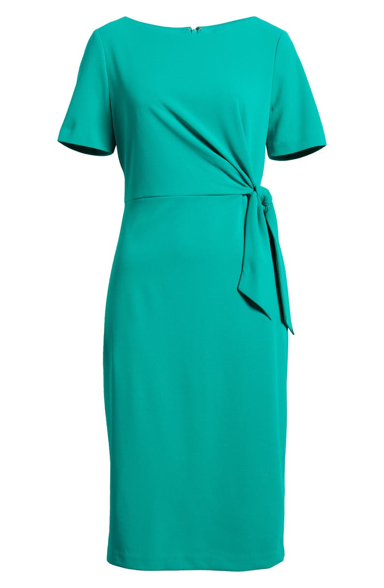 Tahari ASL Side Tie Short Sleeve Sheath Dress, Alternate, color,