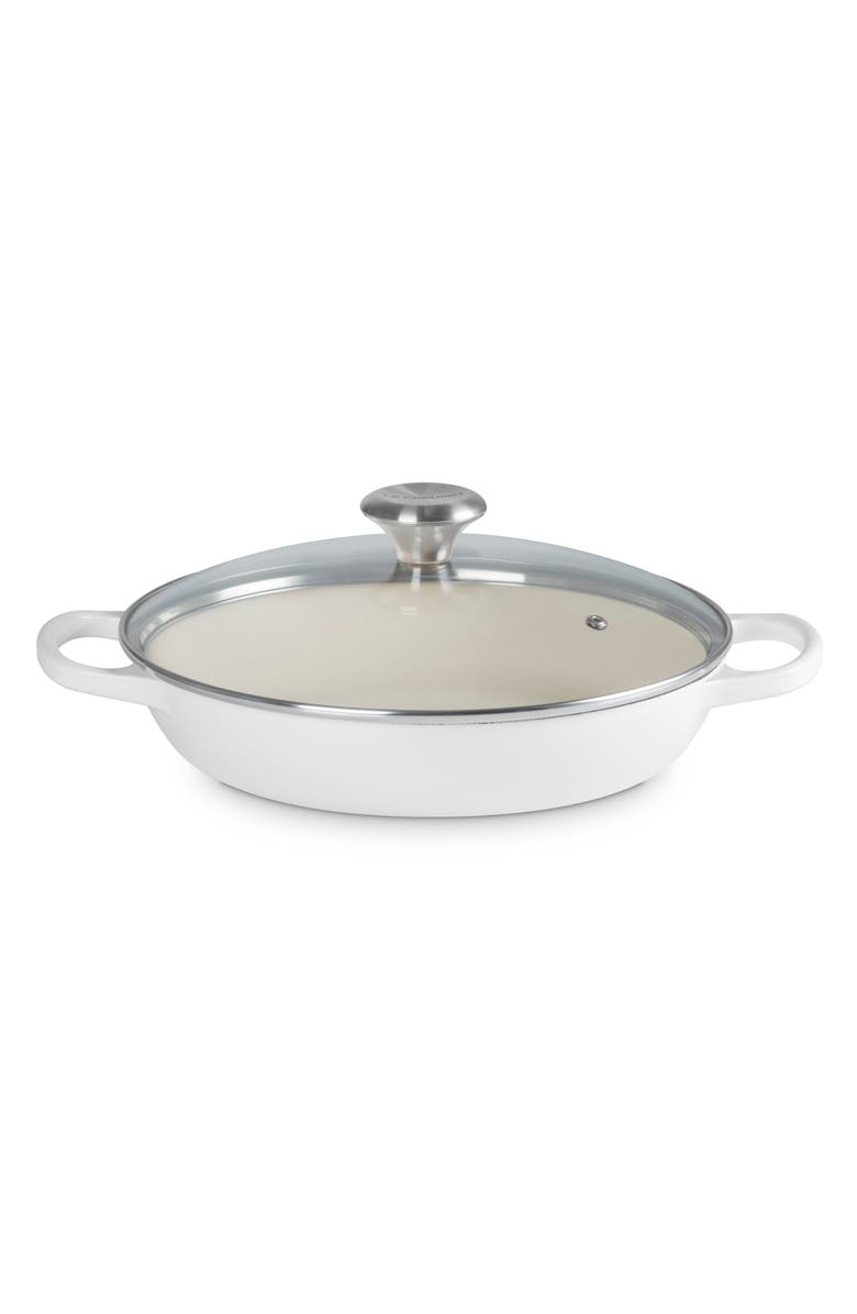 Le Creuset Signature 2.25-Quart Enameled Cast Iron Braiser, Alternate, color, White