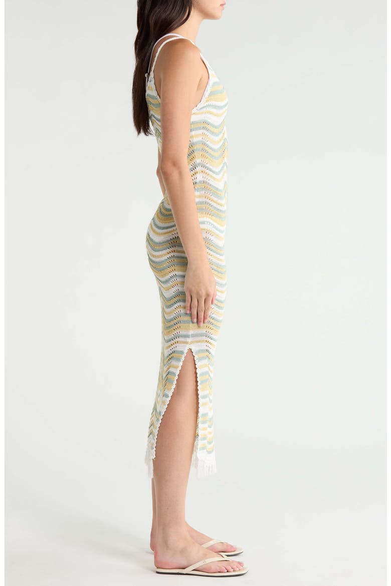 Chevron Fringe Cover-Up Maxi Dress, Alternate, color, WHITE MULTI