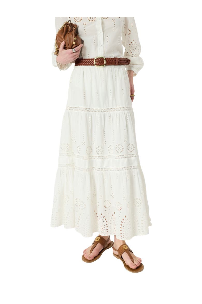 Jaly Embroidered Tiered Maxi Skirt, Main, color, Ecru