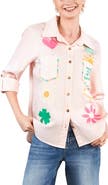 Billy T Pocketful of Sunshine Embroidered Denim Graphic Button-Up Shirt