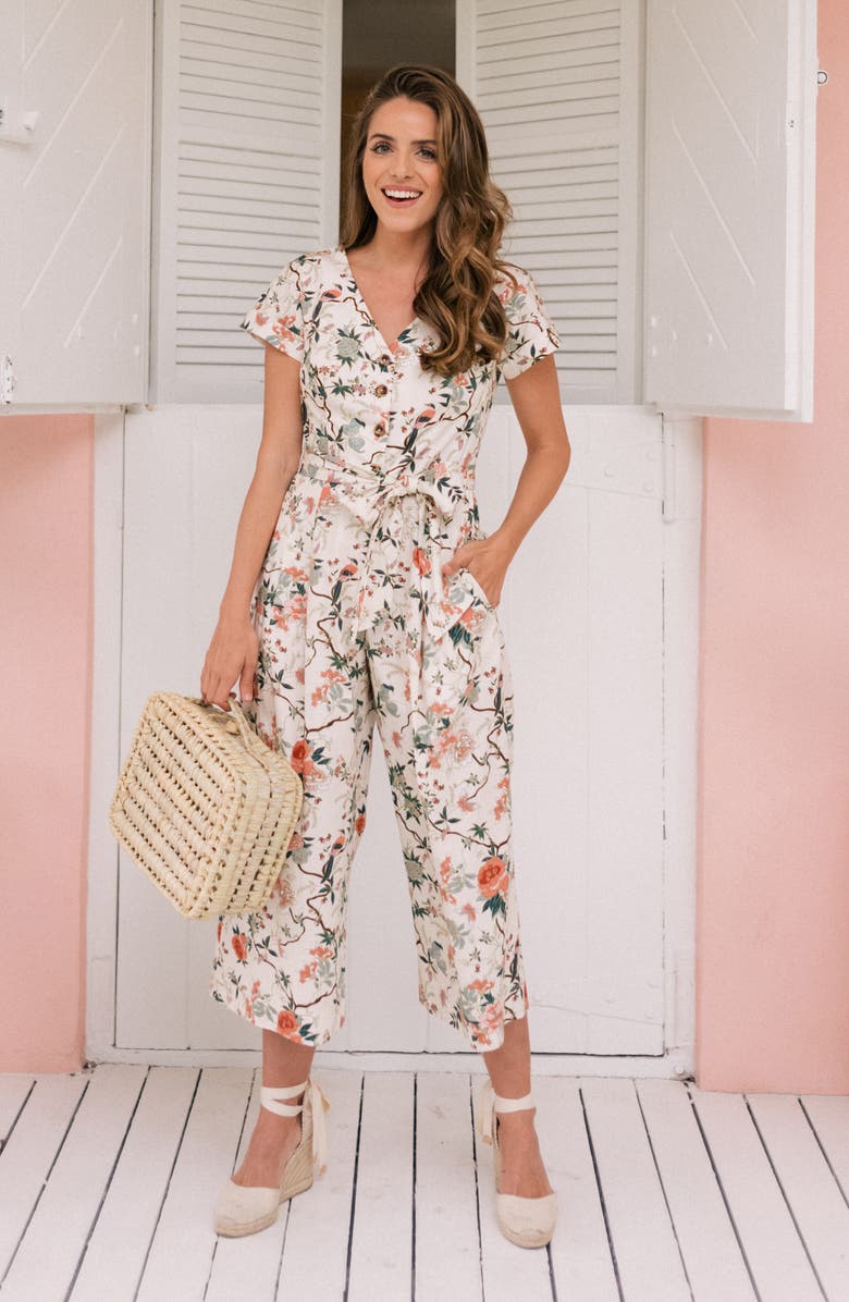 Gal Meets Glam Collection Sophia Button Front Jumpsuit, Alternate, color,