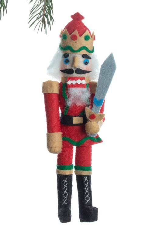 Silk Road Bazaar Handmade Nutcracker Felted Wool Ornament In Multi