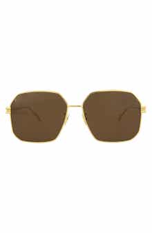 Bottega Veneta 58mm Square Sunglasses